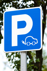 Señal de parking punto de recarga para coche eléctrico (vehículo eléctrico)	