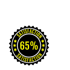 65% Satisfaction Sign Vector transparent background