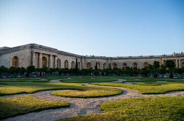 Versailles, Orangerie du Palais royal at sunset, France