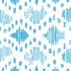 Seamless patterns of abstract ornament with blue watercolor paint