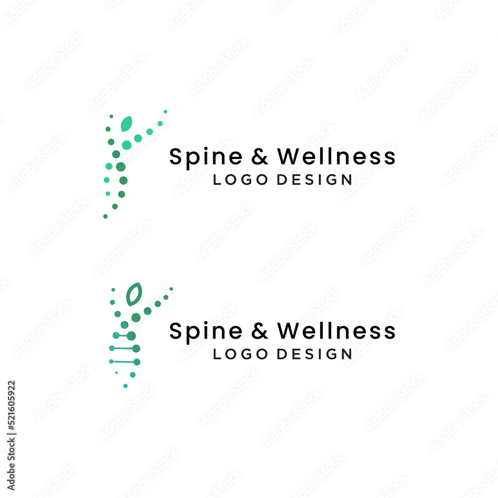 Wall mural spine wellness dna logo design vector template.spiral genetic icon concept