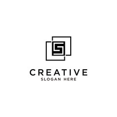 Geometric Abstract S Logo. Minimalist Luxury Tech Monogram for Modern Business & Corporate Identity.
