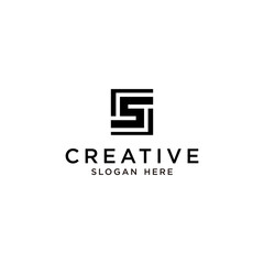 creative letter S logo design.monogram and geometric lettering vector