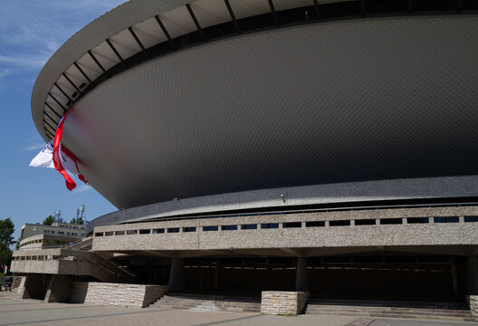 Spodek Hall, Multipurpose Arena Complex. Indoor Modern Sports And Entertainment Venue On July 21, 2022 In Katowice, Poland.