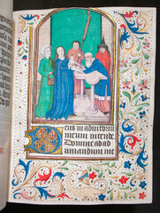 Book of Hours, Use of Therouanne, in Latin and French c.1470s. Painted and written on vellum with twelve full page illuminations.  From Hainult in the south of France and made for a lady of wealth. 