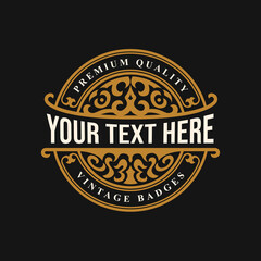 Vintage luxury ornament logo