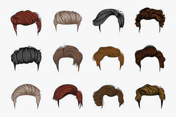 Set of Variety man hairstyles