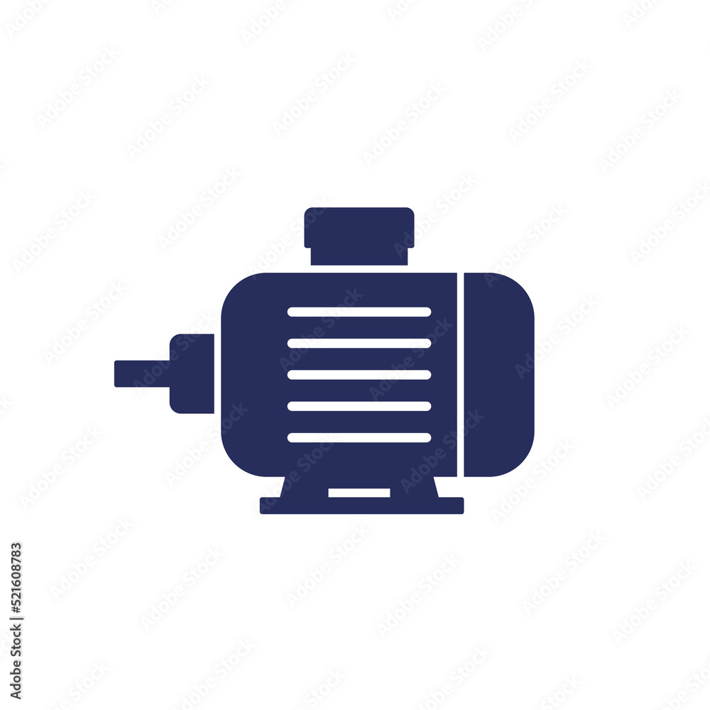 Poster electric motor icon on white