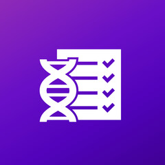 DNA test results icon, vector