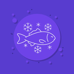 frozen fish line icon, vector design
