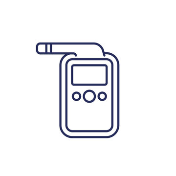 breathalyzer, alcohol test line icon