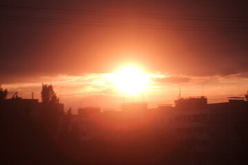 Fototapeta premium sunset in the city