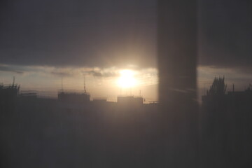 Obraz premium sunset in the city