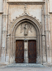 Doors of Llotja de Palma, Palma, Mallorca island, Spain, 07.13.2022
