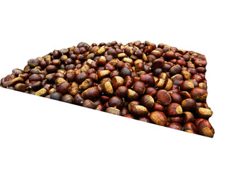 
roasted chestnuts isolated on white background