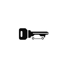 Key combination with car, negative space. Logo design.