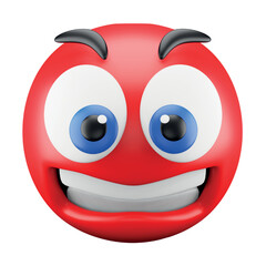 Devil emoji face 3d rendering isometric icon.