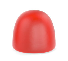 Red soft fruit jelly isolated on white background