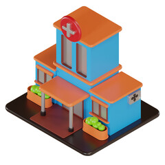 hospital illustration 3d