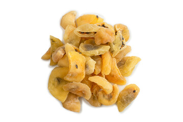 Dried passion fruit isolated on a white background.