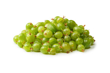 A group of gooseberries isolated on a white background.