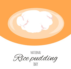 vector illustration for rice pudding day in August