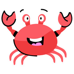 A captivating doodle sticker of crab
