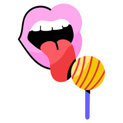 Check out unique sticker of licking lollipop