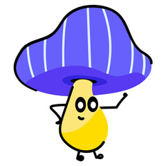 A cute funny sticker of mushroom