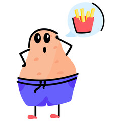 A well-crafted sticker of potato