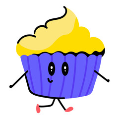 A handy doodle sticker of muffin