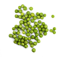 fresh green peas isolated on a white background. Studio photo