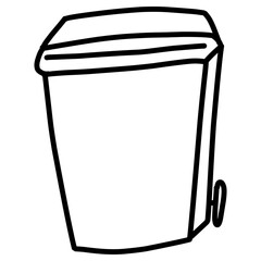 Recycle bin illustration, Hand-drawn doodles illustration.
Line art