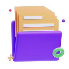 Business Icon, Files, 3d Illustration