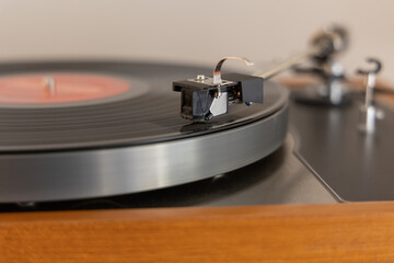 Turntable playing a vinyl