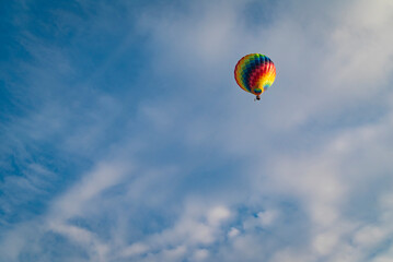 hot air balloons in the Umbrian skies