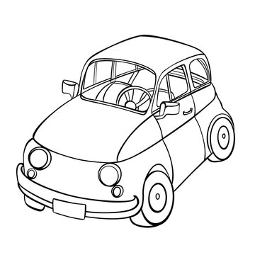 illustration of a car. Minimalist illustration of a car. Linear car image for logo, poster, postcard, invitation.