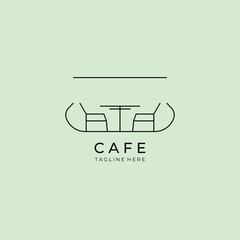 balcony cafe logo vector illustration design , home interior