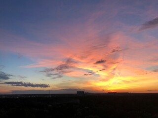 sunset over the river