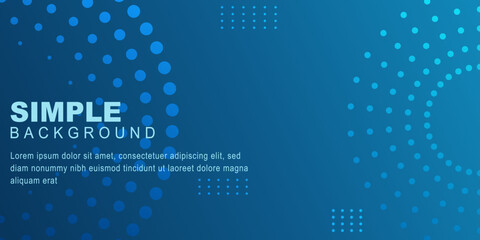 Simple technology background with dotted halftone decoration. Blue gradient background