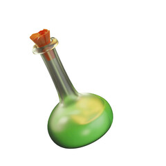3D Illustration Halloween, chemistry bottle, for web, app, celebration, etc