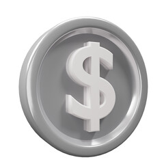 Obraz premium American dollar coin 3D illustration