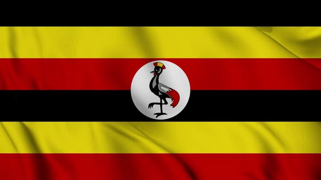 Uganda flag waving looping footage Full 4K (3840 x 2160) Realistic Uganda Flag Looping background. Looping Closeup Full 4K (3840 x 2160) footage. Uganda country flags Full 4K. October 9th 1962