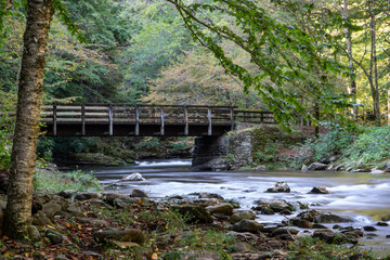Bridge over Deep Creek in Bryson City North Carolina