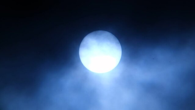 White sun on dark blue sky video backgrounds