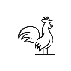 rooster silhouette isolated on white