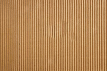 Craft Striped Corrugated Paper Texture Background. Recycling Material. Closeup shot