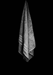 black and white towel