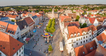 Pfaffenhofen Down Town City from Top during sunset phase