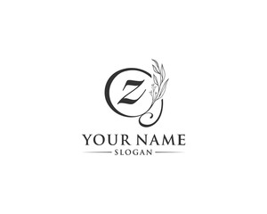 Beautiful letter Z logo design, logo Z vector, handwritten logo of signature, wedding, fashion shop, cosmetics shop, beauty shop, boutique, floral creative logo design.